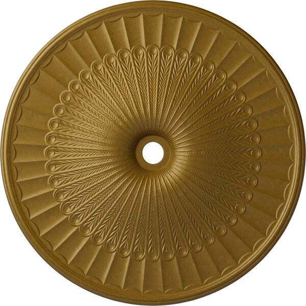 Ekena Millwork Galveston Ceiling Medallion (Fits Canopies up to 5 7/8"), 51"OD x 3 5/8"ID x 3 3/8"P, Gold CM51GLGLS - main